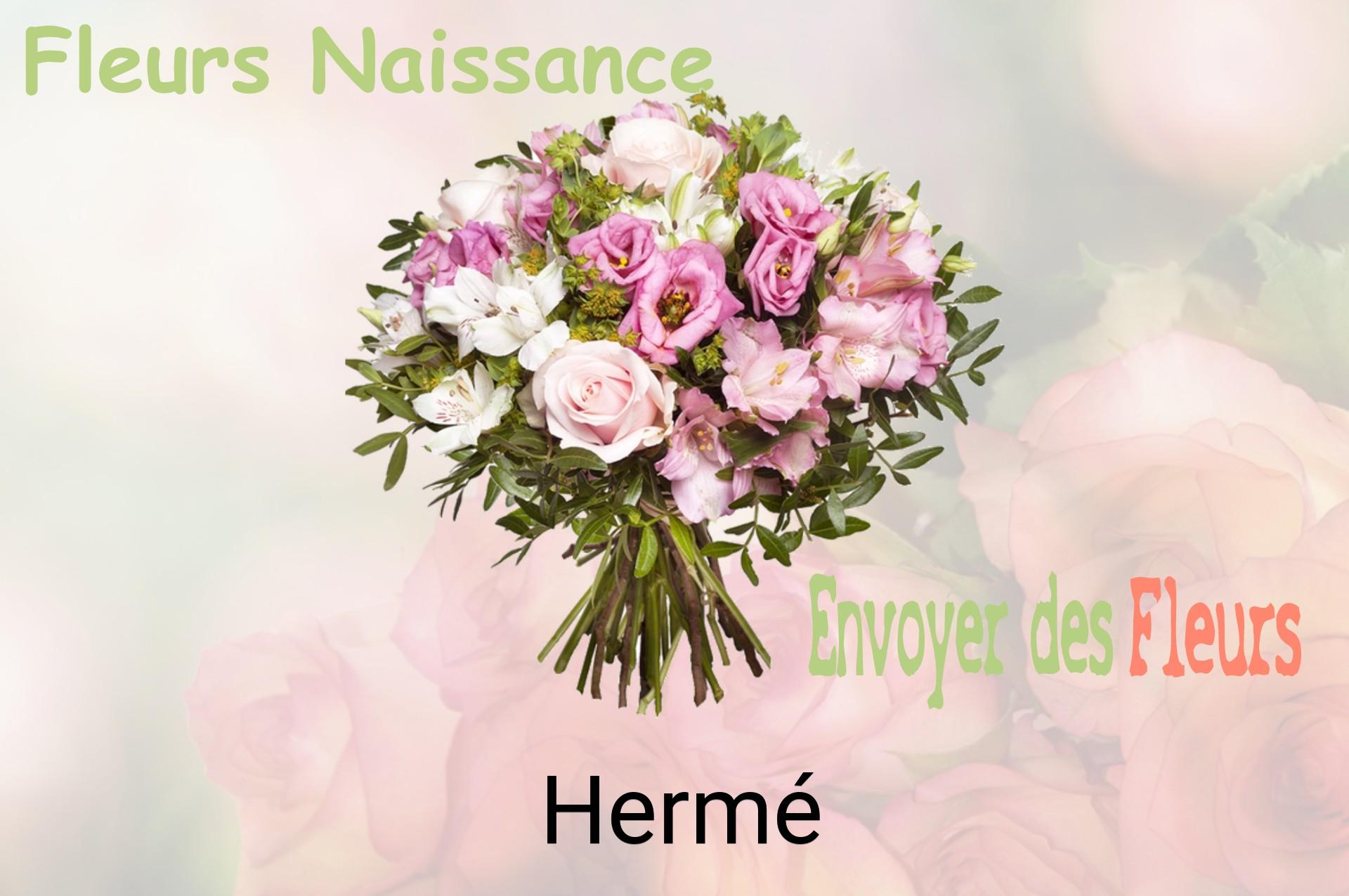Bouquet de fleurs de naissance livré à Hermé